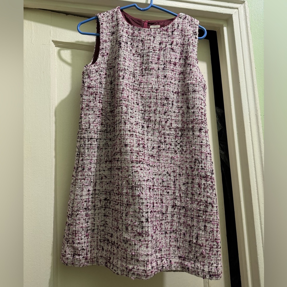 Crewcuts Tweed Sleeveless Dress - Pink and White